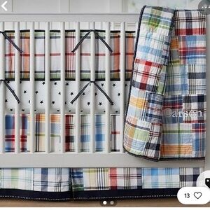 Pottery Barn Kids Madras Crib Skirt